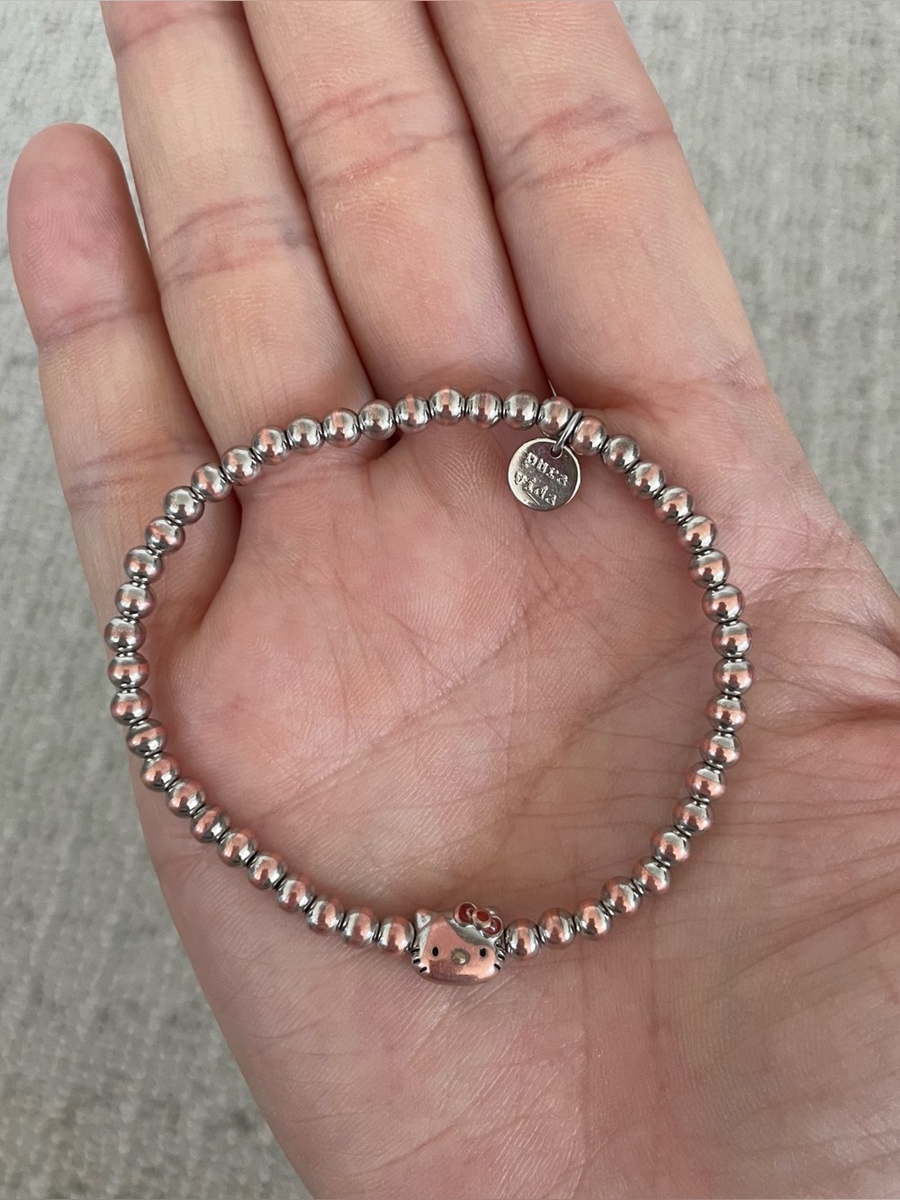 Pura Vida x hello kitty silver beaded stretchy bracelet